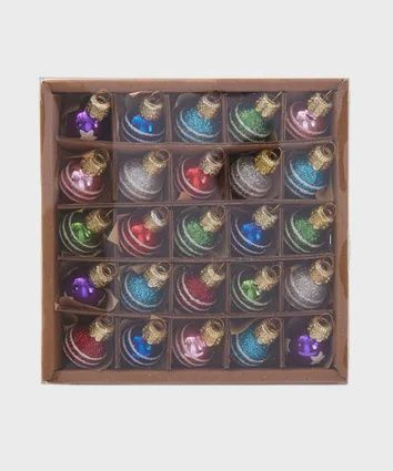Ornament, Mini Deco Glass 25pc boxed