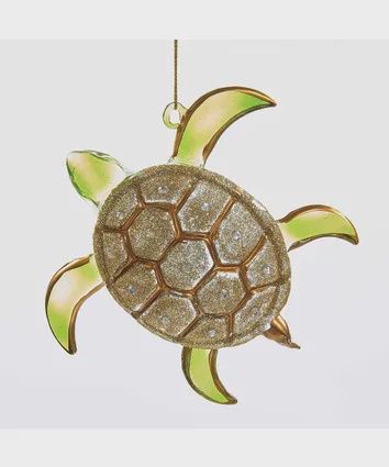 Ornament, Green Sea Turtle glass