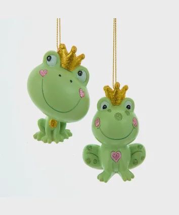 Ornament, Frog Prince 2 asst green