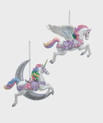 Ornament, Pastel Unicorn Moon/wings