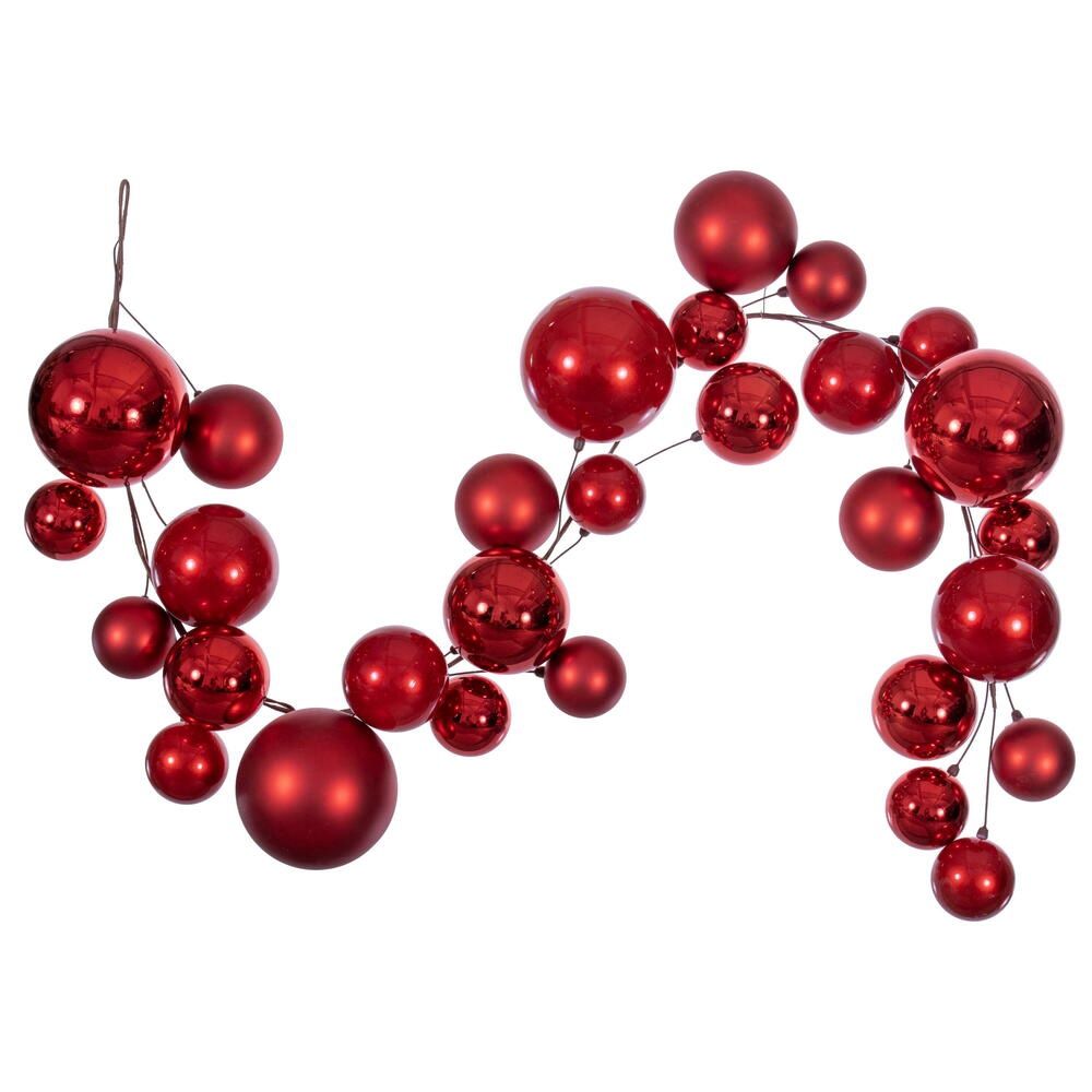 Garland, 6' Red Ball Branch