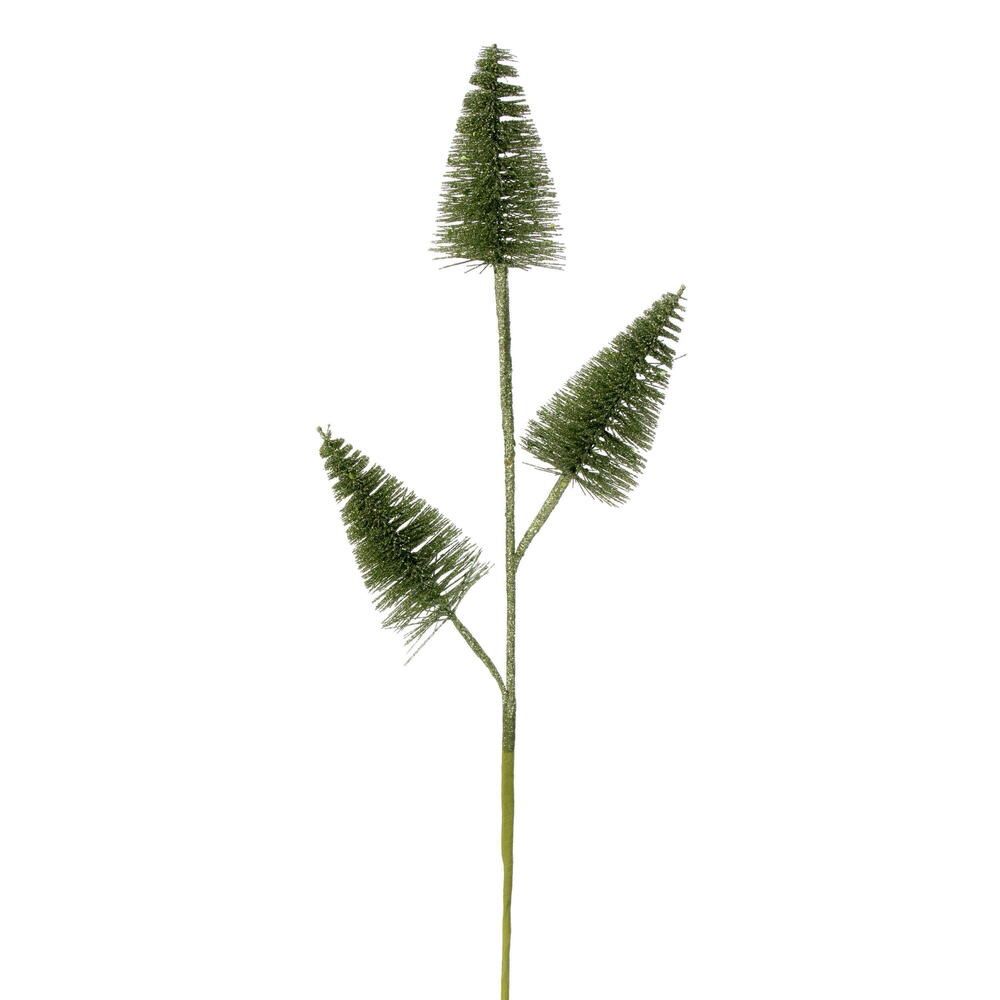 Spray, 20" Moss Green Glitter Cone Tree