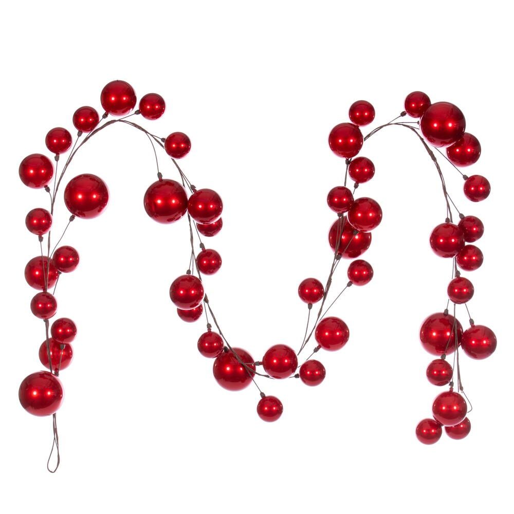 Garland, 10' Red Candy Ball