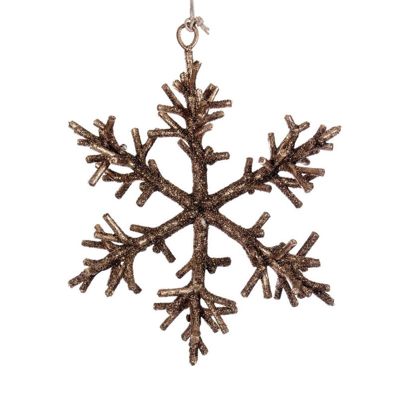 Ornament, 6.5&quot; Chocolate Twig Snowflake