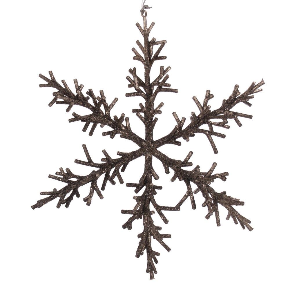 Ornament, 12&quot; Chocolate Twig Snowflake