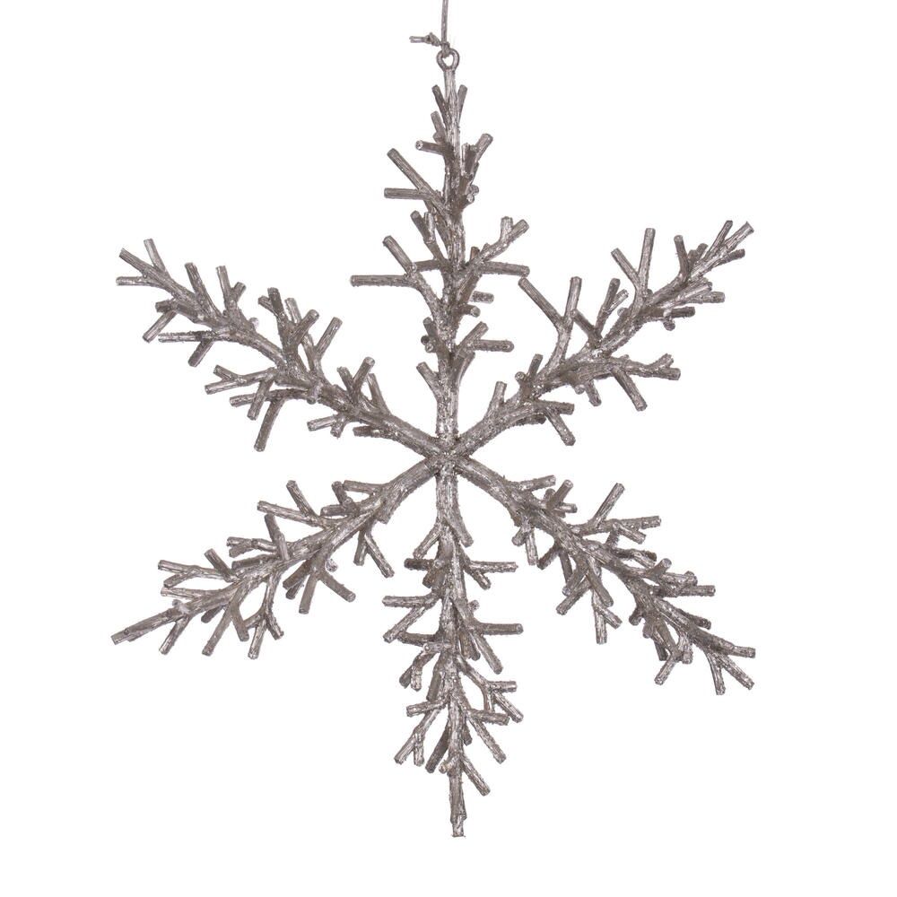 Ornament, 12&quot; Champagne Twig Snowflake