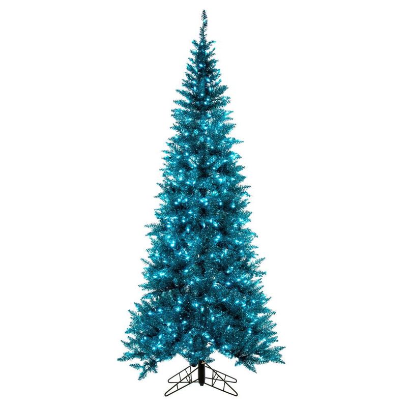Tree, 5.5&#39;x30&quot; Aqua Tinsel Duralit 300Lights Warm White