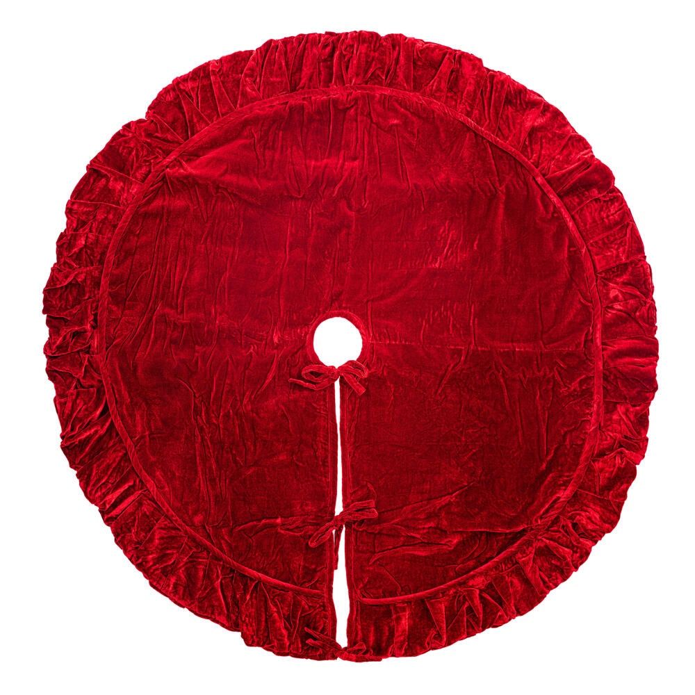 Tree Skirt, 72" Plush Red Velvet