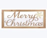 Sign, Wood Framed Cutout Merry Xmas