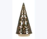 Tree, Xmas Stoneware Deco Green 9.5&quot;
