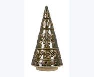 Tree, Xmas Stoneware Deco Green 11&quot;