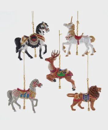 Ornament, Carousel Animals 4 asst