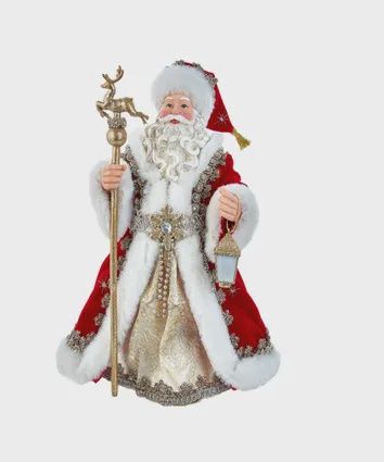 Santa, Red Velvet Regal 10.5" rd/gld