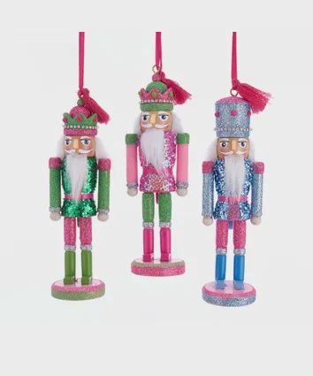 Ornament. NUTCRACKER-WDN MULTI 6",Red/G M
