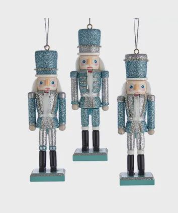 Ornament, NUTCRACKER-WDN SILV/B 6",Slvr/Blue