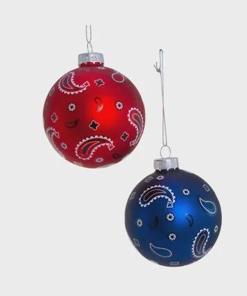 Ornament, Bandana R/B glass