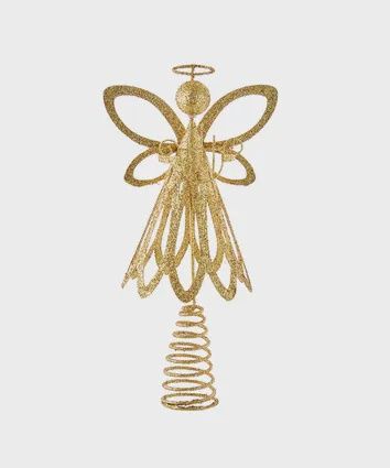Tree Top, Angel Gold Glitter 12"Metal Gld