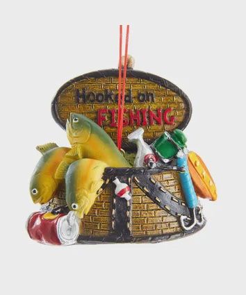 Ornament, Fishing Basket 3"