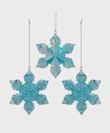 Ornament, Turq Snowflake 3.25"