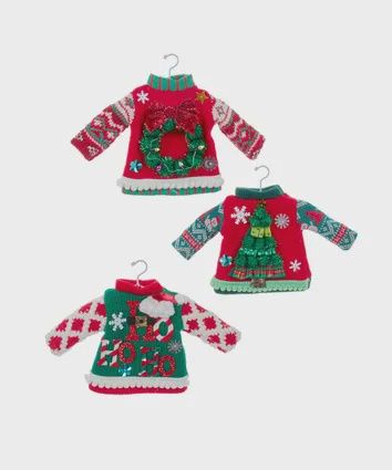 Ornament, Ugly Sweater 6" R/G