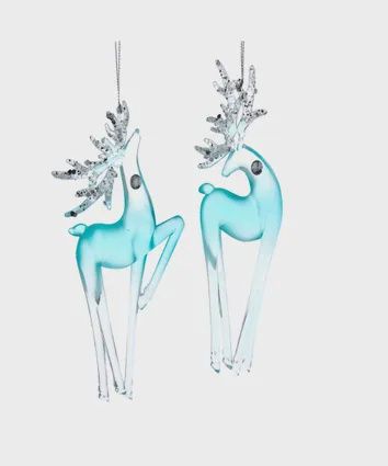 Ornament, Turq Deer 6"acrylic