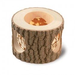 Candle Holder, Tree Stump w/Laser Cut Out Tall