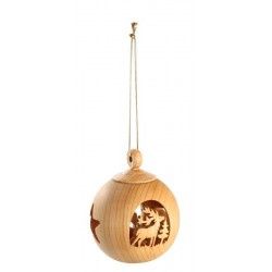 Ornament, Wood Sphere Deer Cut Out