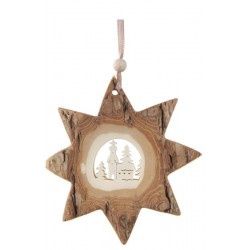 Ornament, Star Shape w/Church inside