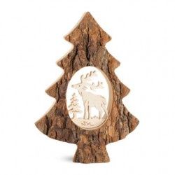 Tree, Bark w/Deer Cut Out 7&quot;