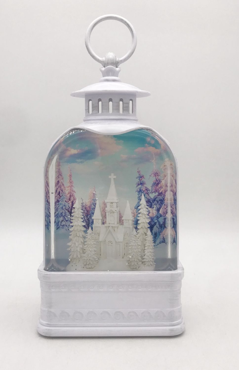 Snow Globe, Winter Church Lantern Spinner