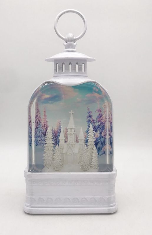 Snow Globe, Winter Church Lantern Spinner