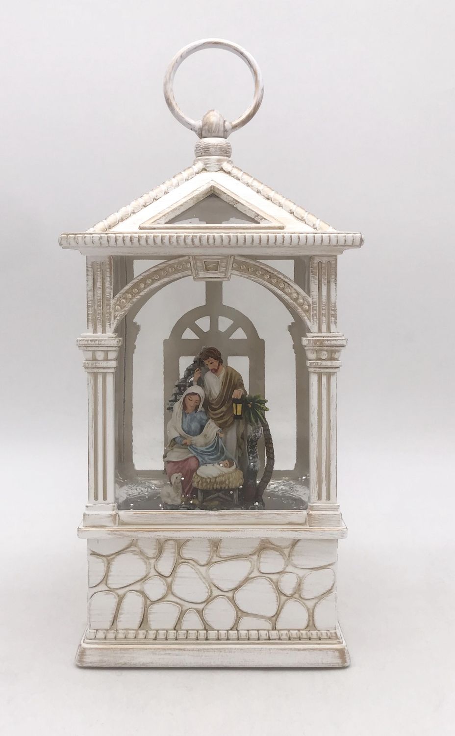 Snow Globe, Holy Family Lantern 9.5&quot; Musical