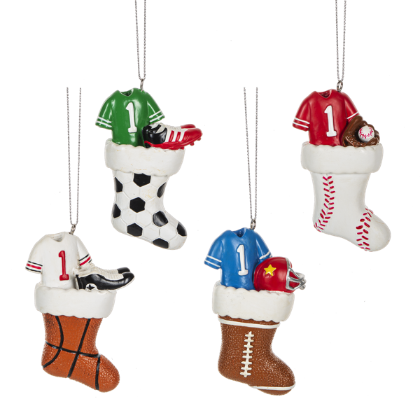 Ornament, Sports Stocking 4 Asst