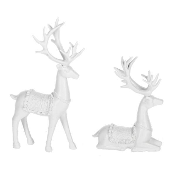 Deer, White Lace Neck S/2