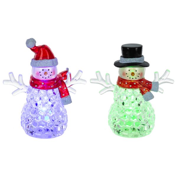 Snowman, Mini LED B/O 2 Asst