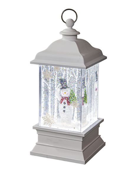 Snow Globe, Snowman w/ Tree in Lantern