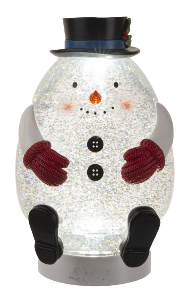 Snow Globe, LED Shimmer Snowman w/Cord