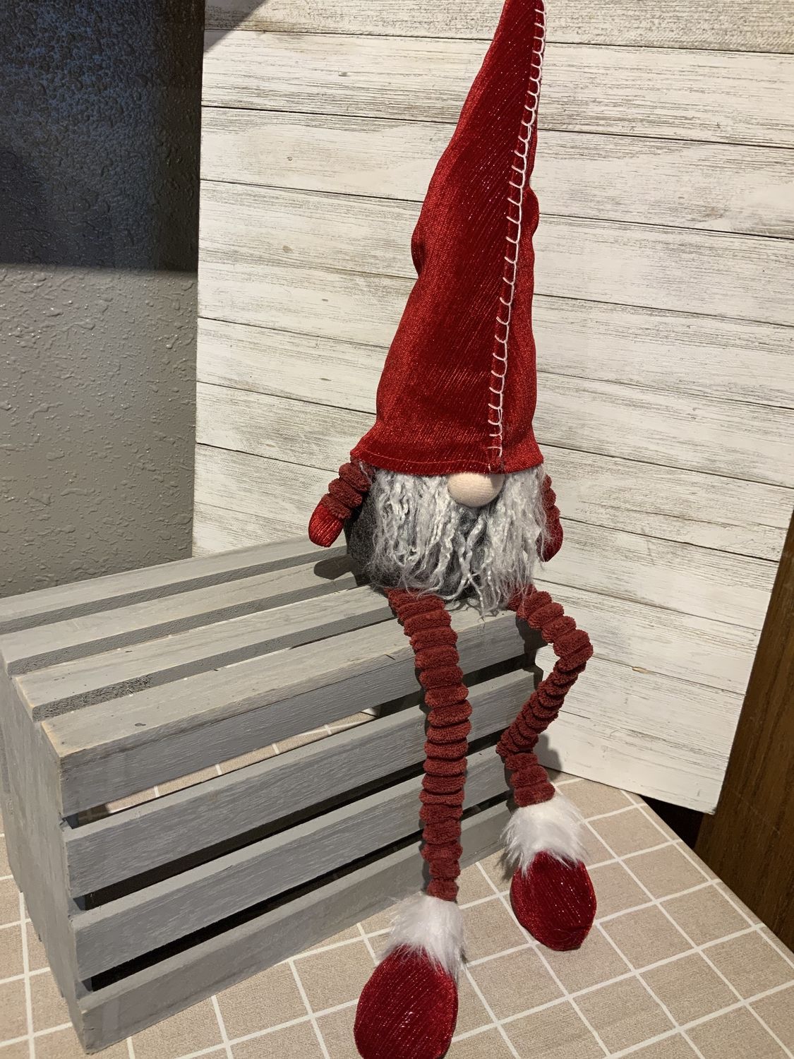 Gnome, Red Chenile Legs 27" dangl lg