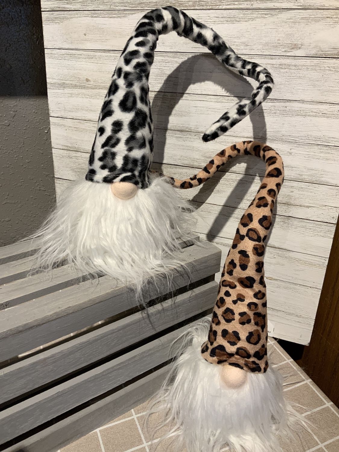 Gnome, Leopard Hat 17" 2 Asst