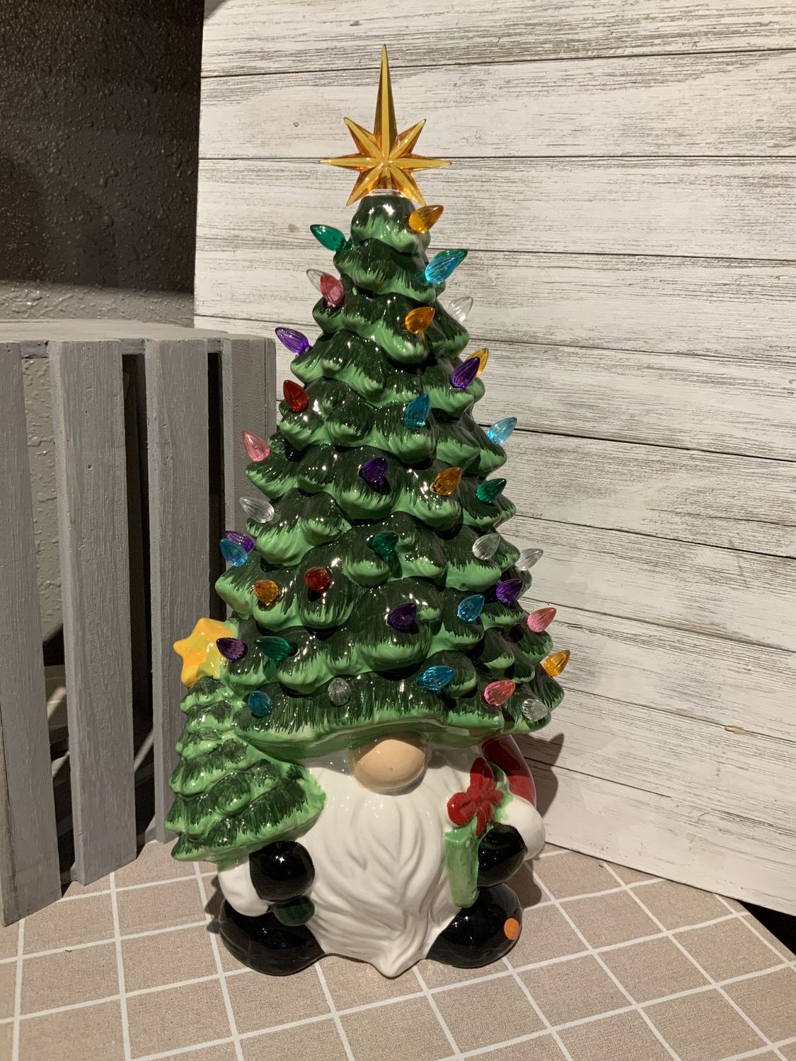Gnome Christmas Tree Hat liteup bulbs
