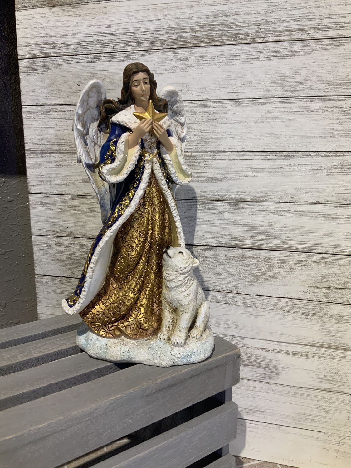 Angel, Blue Coat w/Gold Accents Polar Bear &amp; Star
