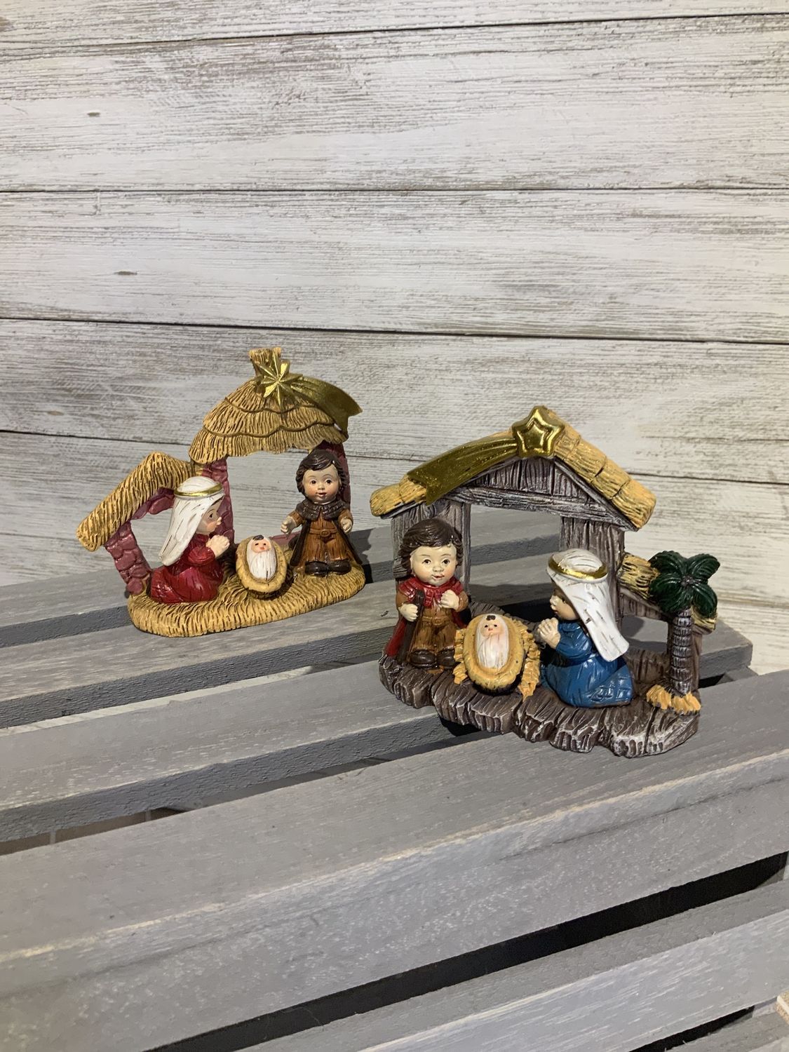 Nativity, Mini Holy Family in Creche 3&quot;