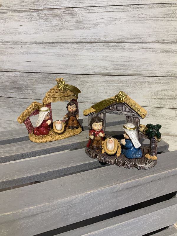Nativity, Mini Holy Family in Creche 3&quot;