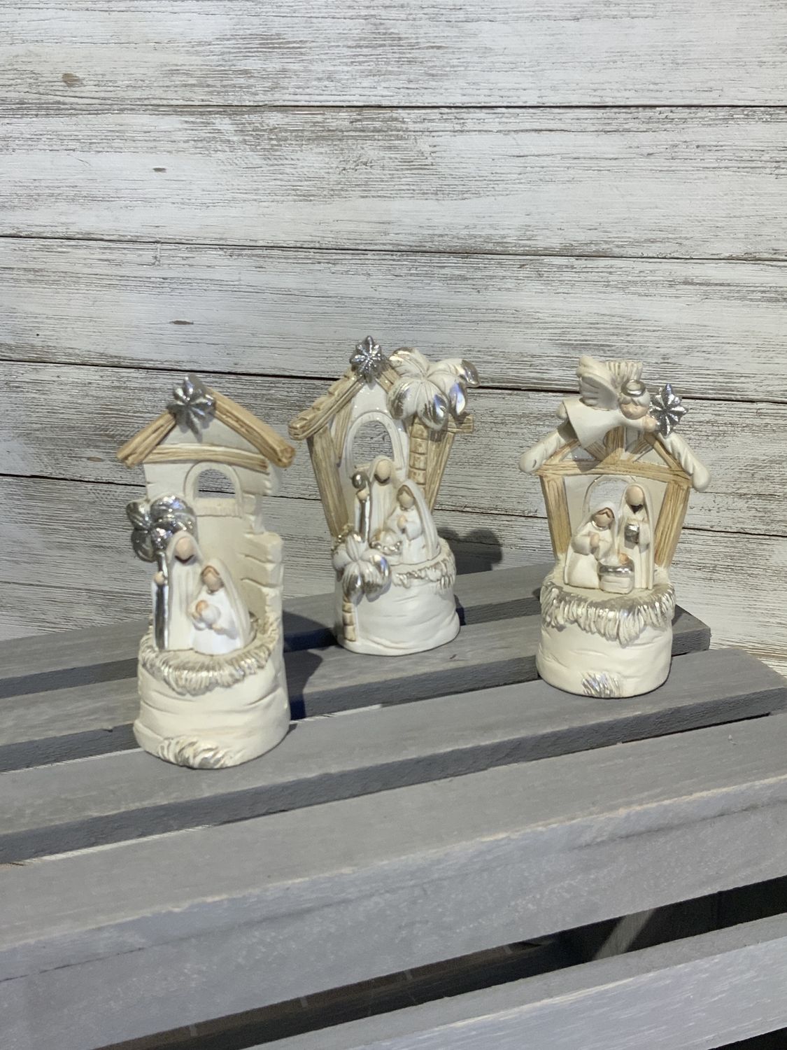 Nativity, Mini Tabletop white 3 Asst