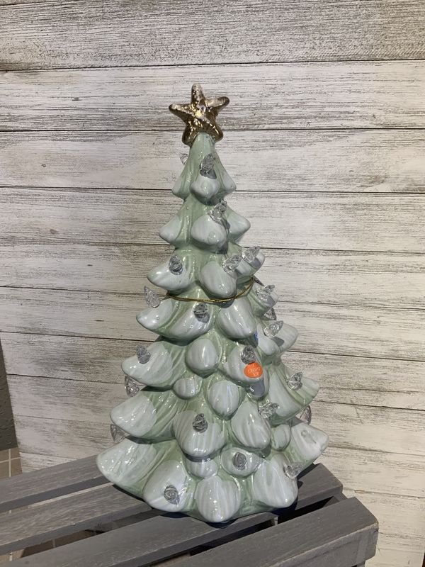 Tree, Ceramic Light Up Sage Green 12&quot;
