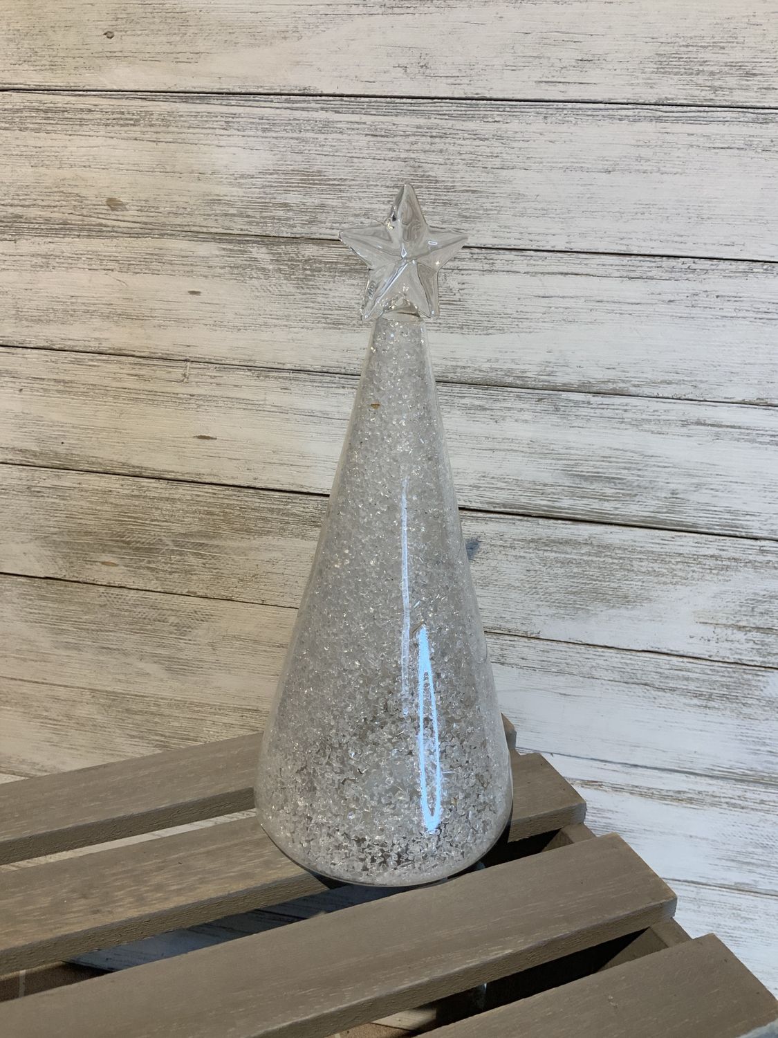 Lighted Tree, Glass White 7.75" WW