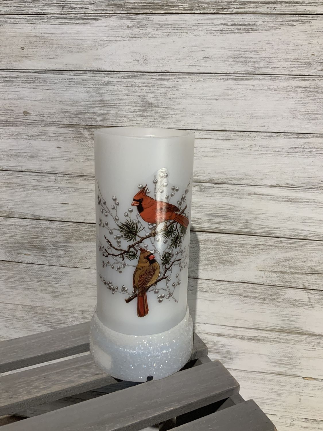 Projector Candle, Cardinal 6" snowflake