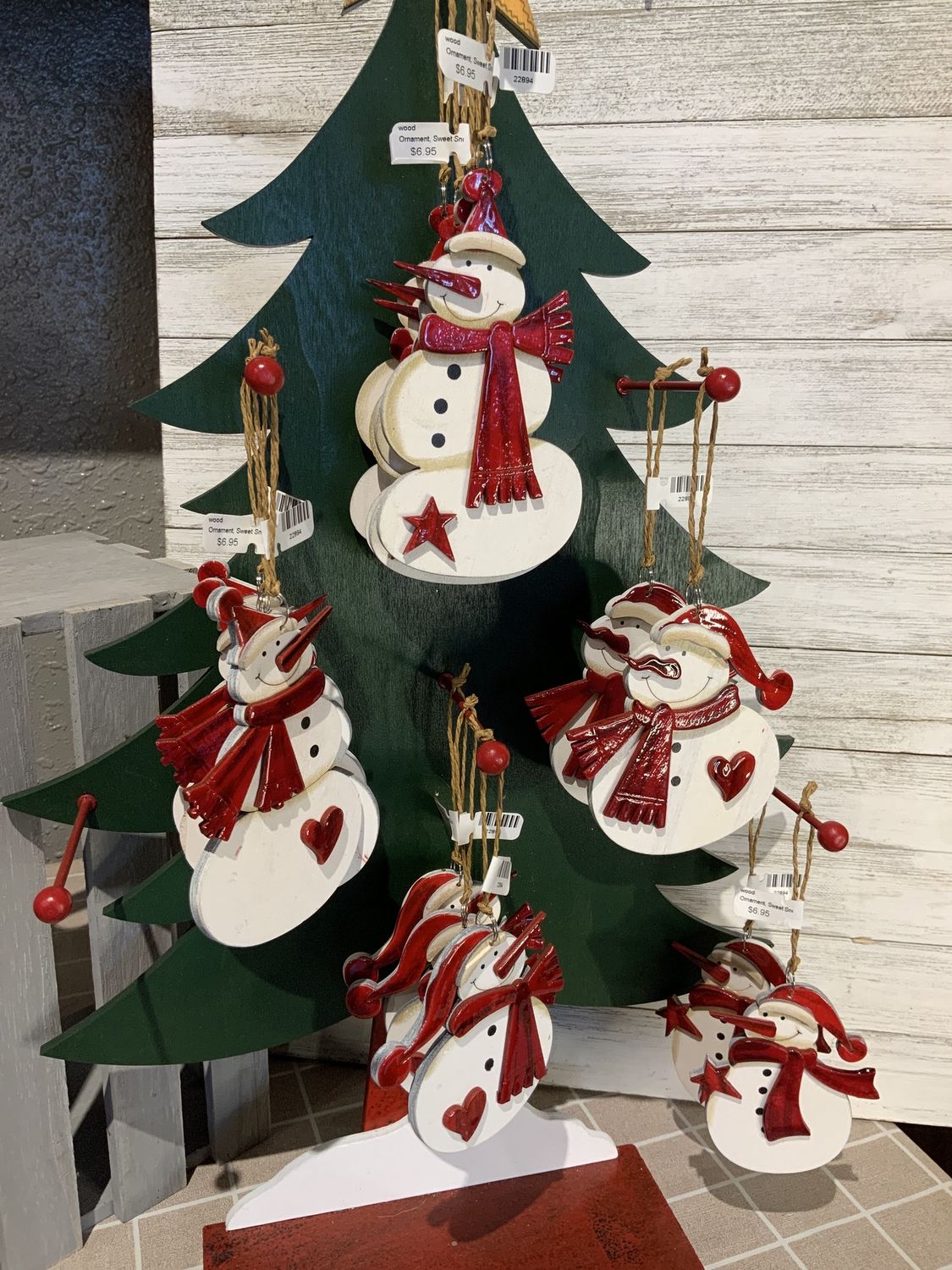 Ornament, Sweet Snowman wood Asst Styles