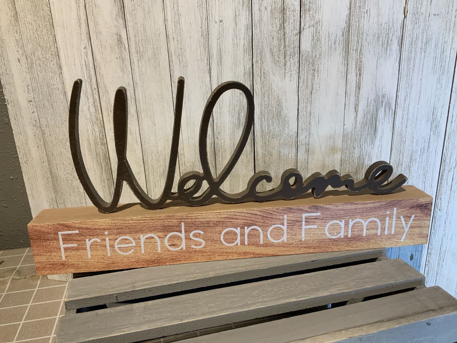 Wood Cutout on Block Blue/natural
