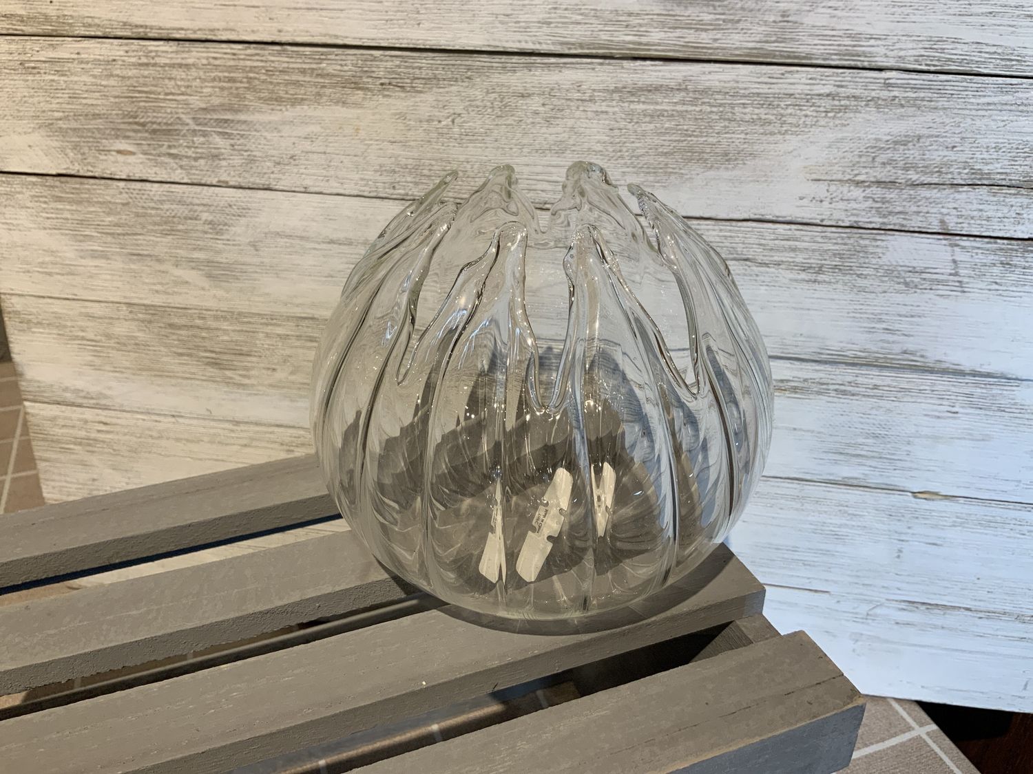 Votive Holder, Hand Blown Glass 4.5"